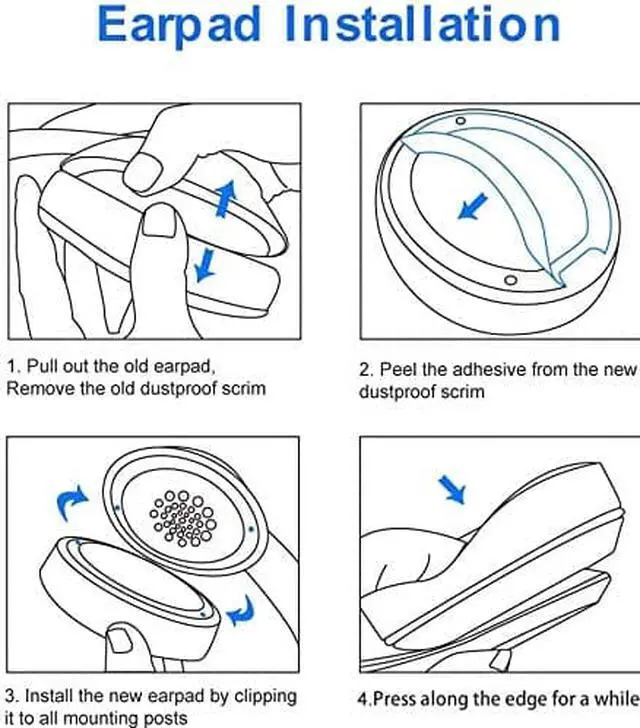 Alt view image 6 of 6 - Beats Studio Replacement Ear Pads Replacement Ear Cushions Kit Memory Foam Earpads Cushion Cover for Beats Studio 2.0 Wired/Wireless B0500 / B0501 & Beats Studio 3.0, 2 Pieces