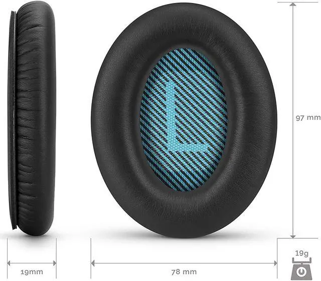 Alt view image 4 of 6 - Earpads for Bose QC25 Replacement Ear Pads, Made with Premium Faux Leather & Real Memory Foam, Soft & Long Lasting Earpads - Also Fits QuietComfort 15 / QC15 / Ae2 & SoundLink by