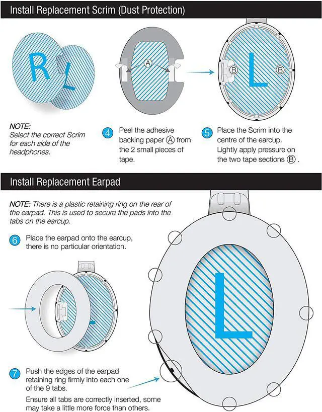 Alt view image 6 of 6 - Earpads for Bose QC25 Replacement Ear Pads, Made with Premium Faux Leather & Real Memory Foam, Soft & Long Lasting Earpads - Also Fits QuietComfort 15 / QC15 / Ae2 & SoundLink by