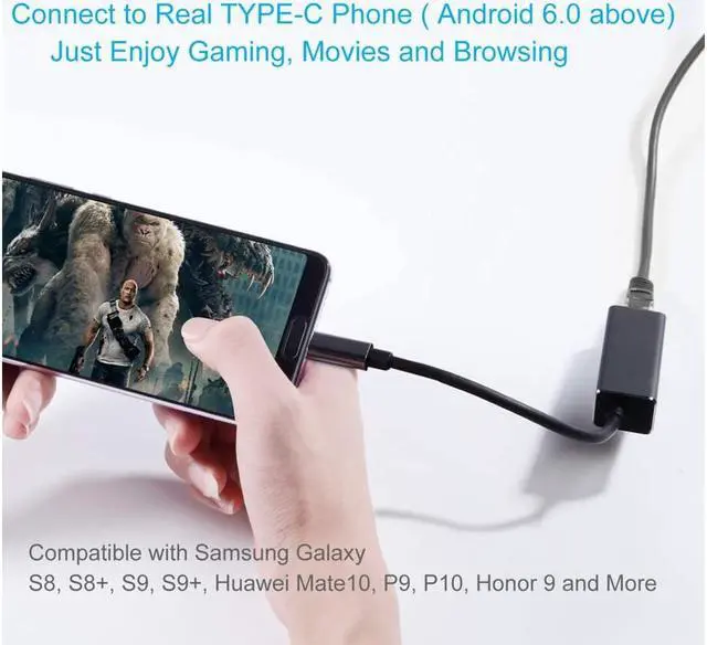 Alt view image 5 of 5 - USB C to Ethernet Adapter, 1gb Gigabit 100M 1000M RJ45 LAN Network Adapter Compatible MacBook Pro (Thunderbolt 3), 2018 2019 iPad Pro & Mac Air, Surface Book 2/Go, Chromebook 13/15, More (Space Gray)