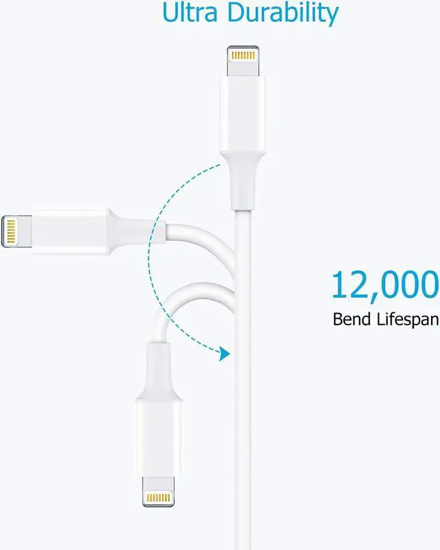 Alt view image 4 of 7 - USB C to Lightning Cable, MFi Certified iPhone Cable 2Pack 3ft Type C to Lightning Cable for Charging and Syncing Compatible with iphone11/11PRO/XS/Max/XR/X/8/8Plus/7/7Plus/6S/Plus/SE/Ipad and More