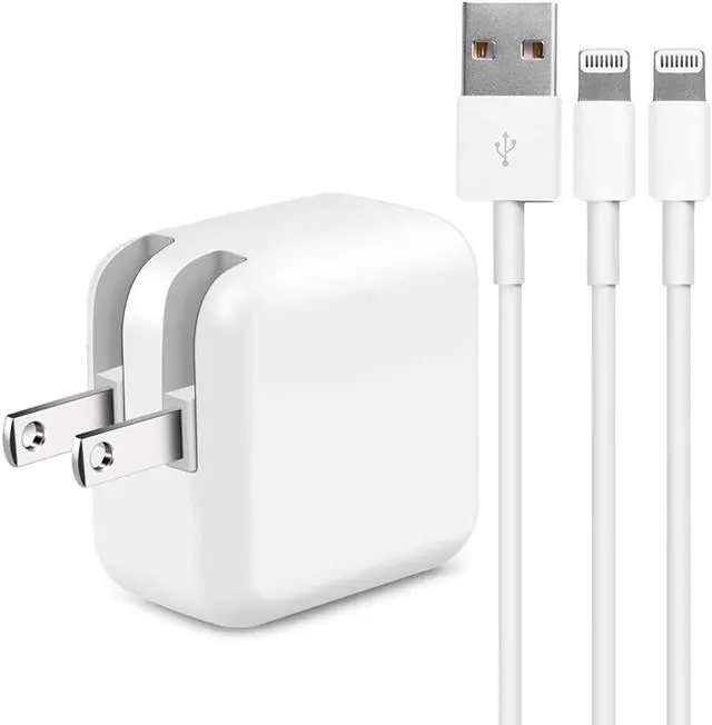 Main image of iPhone Charger iPad Charger, 2.4A 12W USB Wall Charger Foldable Portable Travel Plug with 1-Pack Cable Compatible with iPhone 7/8/X/XS/11/12/13, iPad, iPod, Airpods,(3.3FT)