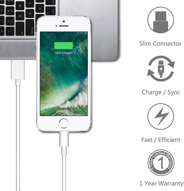 Alt view image 5 of 6 - iPhone Charger iPad Charger, 2.4A 12W USB Wall Charger Foldable Portable Travel Plug with 1-Pack Cable Compatible with iPhone 7/8/X/XS/11/12/13, iPad, iPod, Airpods,(3.3FT)