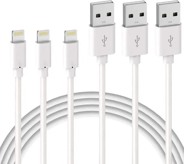 Main image of 3Pack 3ft iPhone Charger Cable Long Lightning Heavy Duty Charging Cord For iPhone 6 7 8 iPhone XS XR iPhone 12 Mini 12 Pro Max 11 Pro AirPods