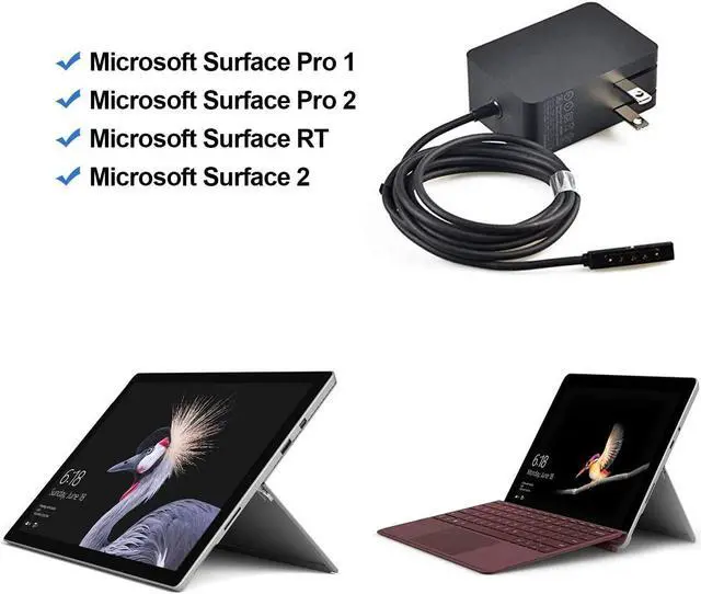 Alt view image 3 of 5 - 24W 12V 2A Portable Charger Power Supply for Microsoft Surface RT Surface Pro 1 and Surface 2 1512 Charger