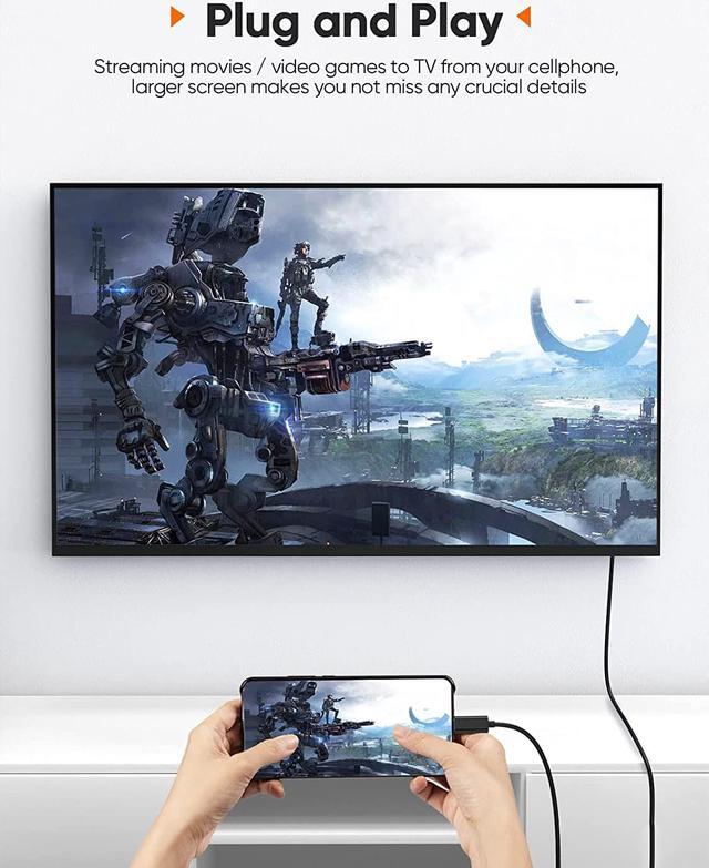 Alt view image 3 of 5 - USB C to HDMI Cable, USB Type-C to HDMI 6 Feet Cable [Thunderbolt 3 Compatible] for MacBook Pro 2020/2019/2018, MacBook Air/iPad Pro 2018, Samsung Galaxy S10/S9, Surface Book 2 and More