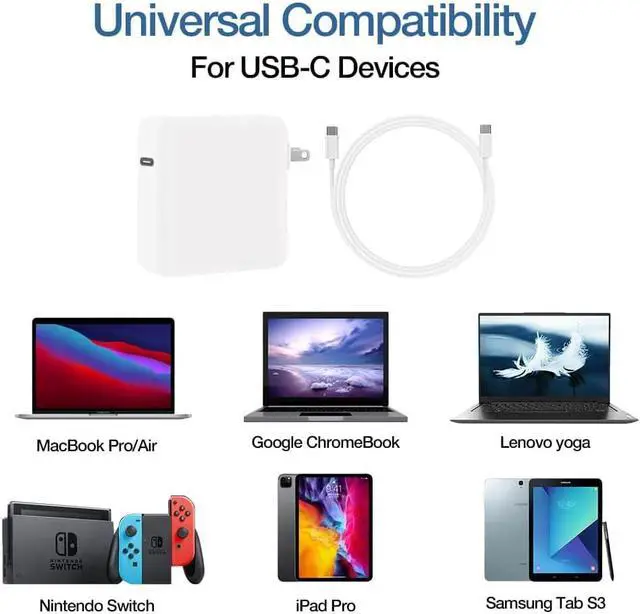 Alt view image 5 of 5 - 87W USB C Power Adapter, Mac Book Pro Charger Computer Adapter Charger Compatible with MacBook Pro 15 Inch 13 Inch 2018 2019 2020 with USB C to USB C Cable