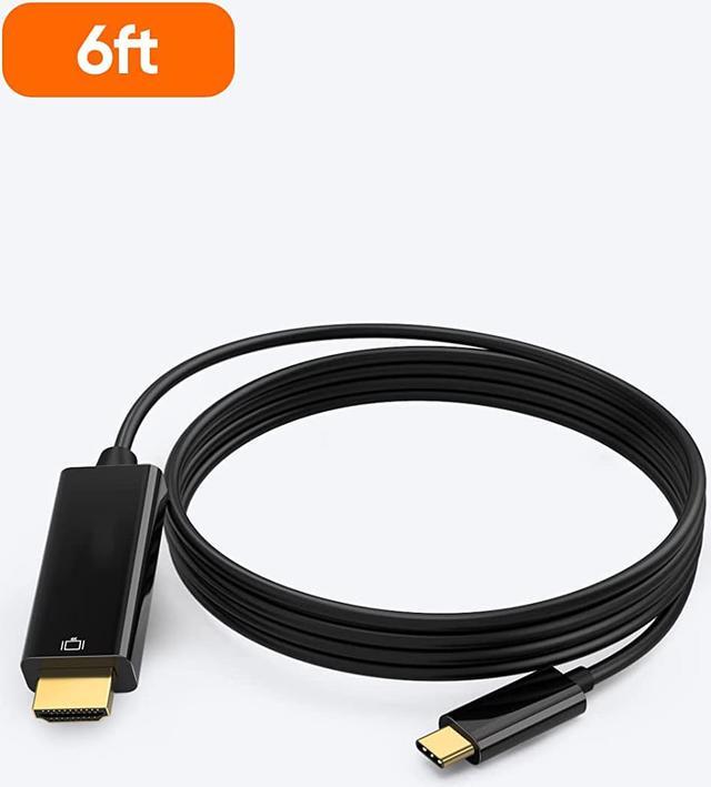 Alt view image 5 of 5 - USB C to HDMI Cable, USB Type-C to HDMI 6 Feet Cable [Thunderbolt 3 Compatible] for MacBook Pro 2020/2019/2018, MacBook Air/iPad Pro 2018, Samsung Galaxy S10/S9, Surface Book 2 and More