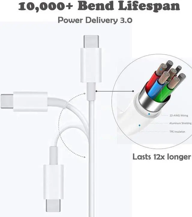 Alt view image 3 of 5 - 87W USB C Power Adapter, Mac Book Pro Charger Computer Adapter Charger Compatible with MacBook Pro 15 Inch 13 Inch 2018 2019 2020 with USB C to USB C Cable