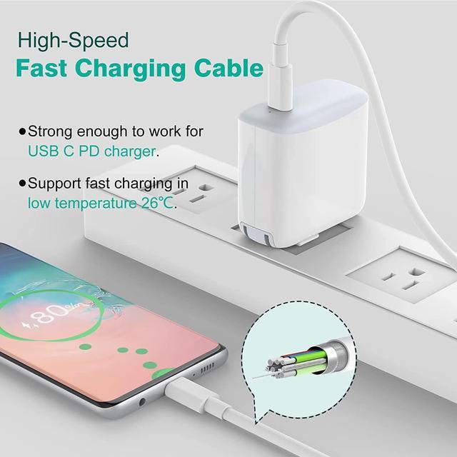 Alt view image 5 of 7 - USB-C to USB-C Cable  6.6ft,USB C Type C Charging Charger Cord Compatible with Samsung Galaxy S22/S21/S20 Ultra, Note 20/10, MacBook Air, iPad Pro, iPad Air 4, iPad Mini 6