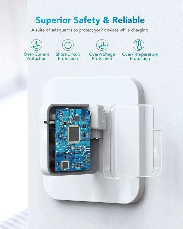 Alt view image 5 of 7 - mac Book pro Charger 100W USB C Power Adapter Compatible with Mac Book Pro 16, 15, 14, 13 Inch, Mac Book Air 13 Inch, iPad Pro 2021/2020/2019/2018, Included 7.2ft USB C to C Cable