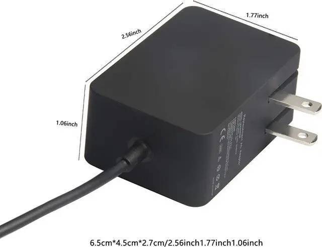 Alt view image 2 of 5 - Surface 3 Charger 13W 5.2V 2.5A AC Power Adapter Charger Cord Replacement for Microsoft Surface 3, Model 1623 1624 1645 Tablet with USB Charging Port 4.9Ft Cable-1.5m