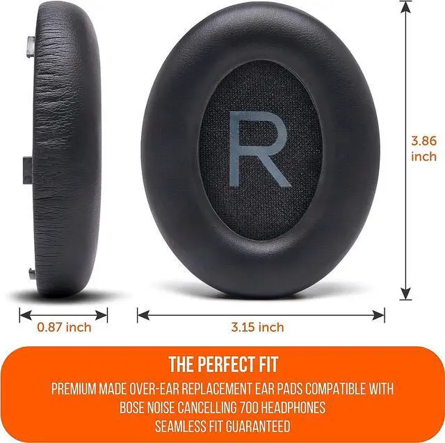 Alt view image 4 of 6 - Upgraded Replacement Ear Pads for Bose 700 Noise Cancelling Headphones (NC700) - Softer PU Leather, Luxurious Memory Foam, Added Thickness, Extra Durable Ear Cushions | (Black)