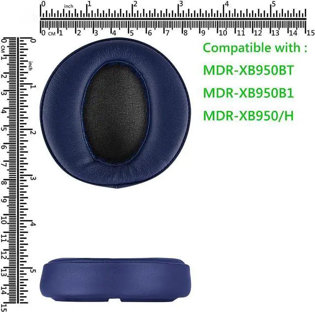 Alt view image 2 of 4 - Replacement Ear Pads for Sony MDR-XB950BT MDR-XB950B1 MDR-XB950/H Headphones Ear Cushions, Headset Earpads, Ear Cups Cover Repair Parts (Navy Blue)