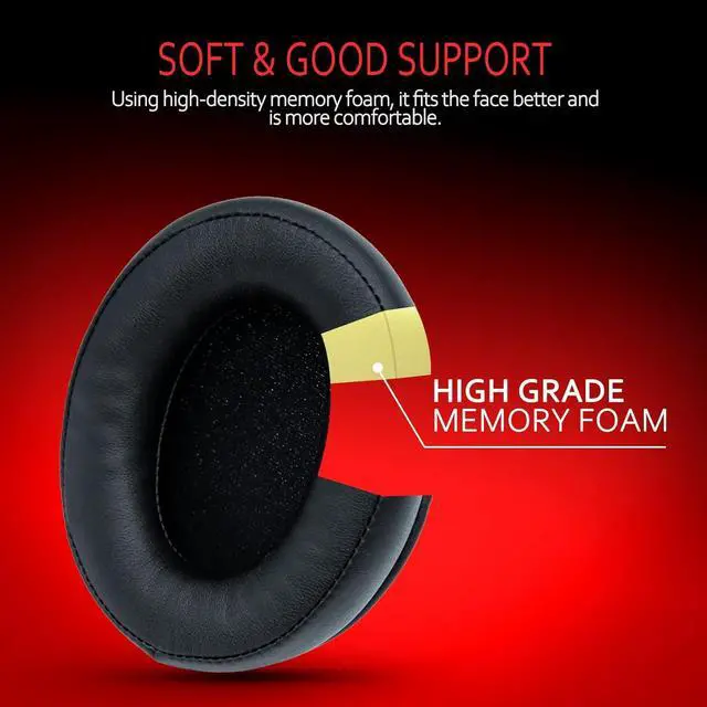 Alt view image 5 of 5 - Leather Replacement Earpads for HyperX Cloud 1/I/2/II/3/III/Pro/Core/Alpha/Alpha S/Flight/Stinger/Mix/CloudX/CloudX Chat, Ear Pads Cushions with Softer High-Density Foam