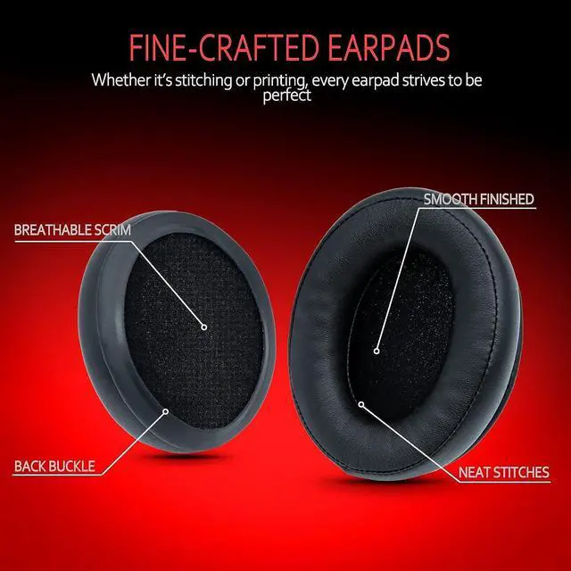 Alt view image 3 of 5 - Leather Replacement Earpads for HyperX Cloud 1/I/2/II/3/III/Pro/Core/Alpha/Alpha S/Flight/Stinger/Mix/CloudX/CloudX Chat, Ear Pads Cushions with Softer High-Density Foam