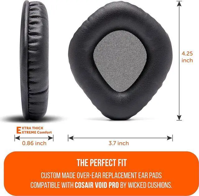 Alt view image 5 of 6 - Upgraded Replacement Earpads for Corsair Void & Corsair Void Pro Wired & Wireless Gaming Headsets Made by | Improved Durability, Thickness, and Sound Isolation | (Black)