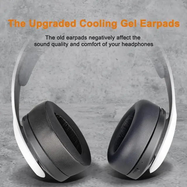 Alt view image 5 of 6 - Cooling Gel Earpads Replacement for Sony Playstation 5 Pulse PS5 3D Wireless Headset, Ear Pads Cushions with Noise Isolation Foam - Black
