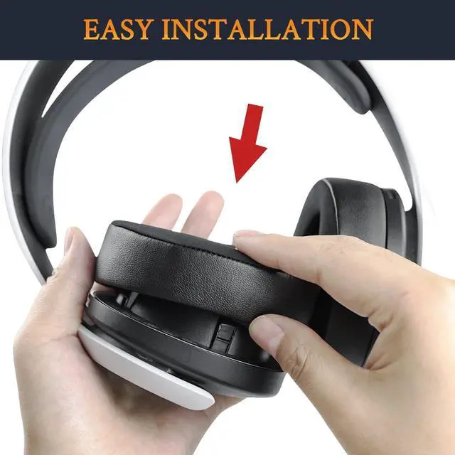 Alt view image 6 of 6 - Cooling Gel Earpads Replacement for Sony Playstation 5 Pulse PS5 3D Wireless Headset, Ear Pads Cushions with Noise Isolation Foam - Black