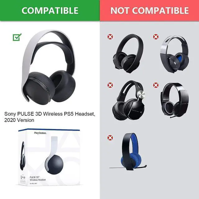 Alt view image 2 of 6 - Cooling Gel Earpads Replacement for Sony Playstation 5 Pulse PS5 3D Wireless Headset, Ear Pads Cushions with Noise Isolation Foam - Black