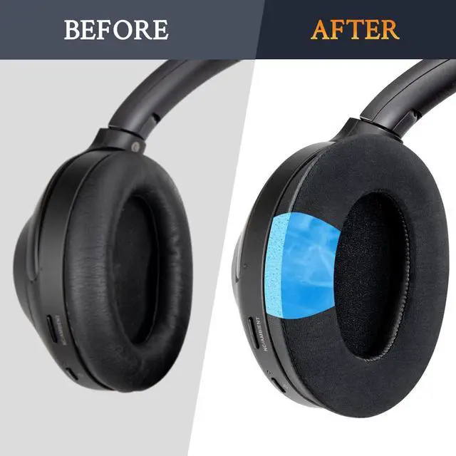 Alt view image 5 of 7 - Cooling-Gel Replacement Earpads for Sony WH-1000XM3 (WH1000XM3) Over-Ear Headphones, Ear Pads Cushions with High-Density Noise Isolation Foam, Added Thickness - Black