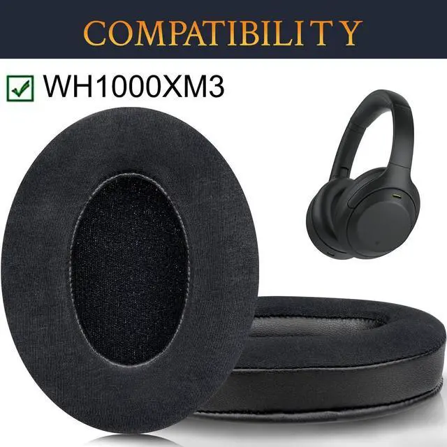 Alt view image 4 of 7 - Cooling-Gel Replacement Earpads for Sony WH-1000XM3 (WH1000XM3) Over-Ear Headphones, Ear Pads Cushions with High-Density Noise Isolation Foam, Added Thickness - Black