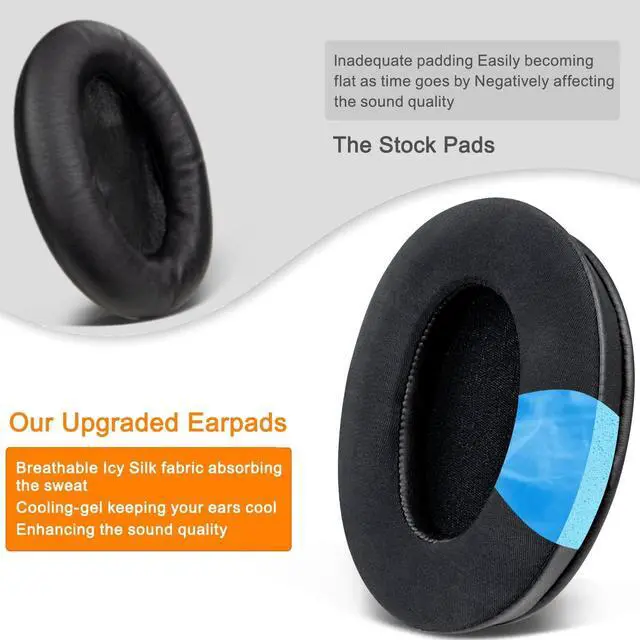Alt view image 6 of 7 - Cooling-Gel Replacement Earpads for Sony WH-1000XM3 (WH1000XM3) Over-Ear Headphones, Ear Pads Cushions with High-Density Noise Isolation Foam, Added Thickness - Black