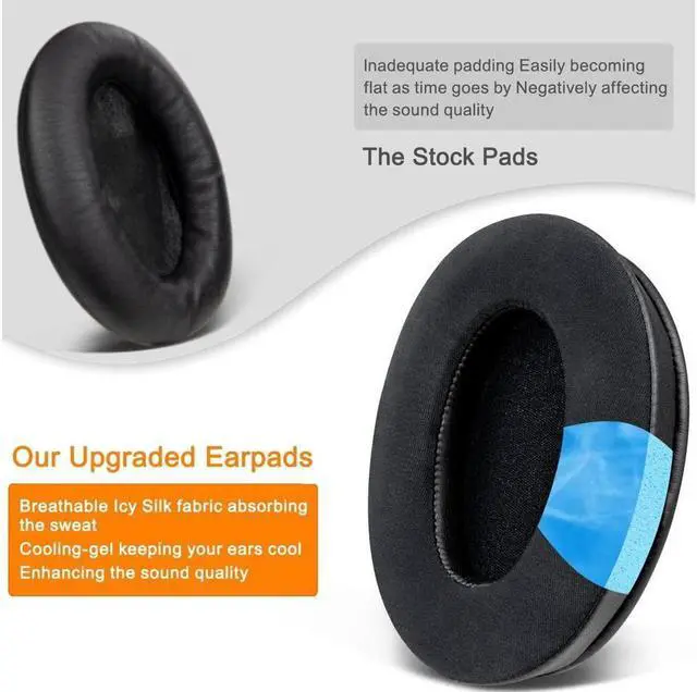 Alt view image 4 of 7 - original Gel Earpads for Sony WH-1000XM3 (WH1000XM3) Over-Ear Headphones, Ear Pads Cushions with High-Density Noise Isolation Foam, Added Thickness - Black