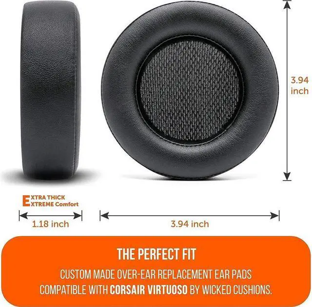 Alt view image 6 of 7 - Earpads Cushion for Corsair Virtuoso RGB Wireless SE XT Gaming Headset ear pad Faux Leather Earmuffs