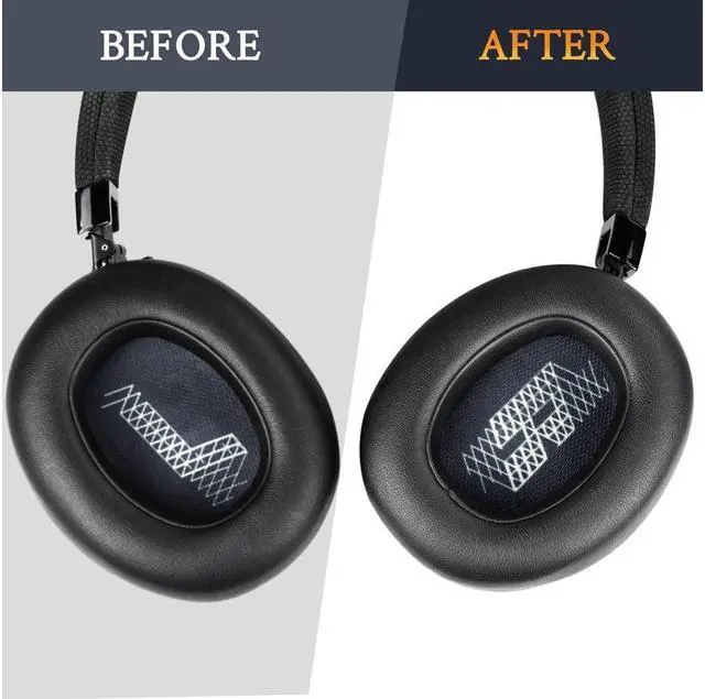 Alt view image 6 of 6 - Original Ear Pads for JBL E65 (E65BT E65BTNC)/Live 650 (650NC 650BTNC)/Live 660 (660NC 660BTNC)/Duet NC Over-Ear Headphones, Earpads Cushions with Softer Leather (Black)