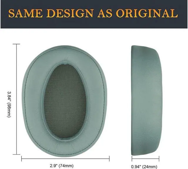 Alt view image 4 of 4 - Original Ear pads Compatible with Sony WH-H900N (h.Ear on 2 Wireless) & MDR 100ABN (h.Ear on Wireless) Noise Canceling Over-Ear Headphones - Green