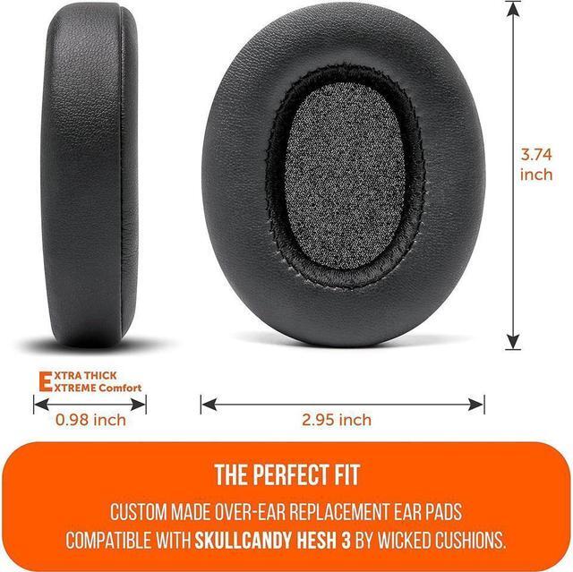 Alt view image 5 of 7 - Original Ear pads for Skullcandy Crusher/Evo/Hesh 3 Headphones & More | Improved Durability & Thickness for Improved Comfort and Noise Isolation | Black