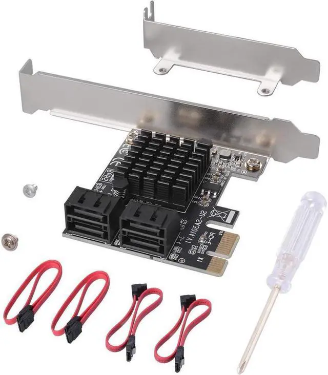 Main image of SATA Card 4 Port with 4 SATA Cables, 6 Gbps SATA 3.0 Controller PCI Express Expression Card with Low Profile Bracket Support 4 SATA 3.0 Devices