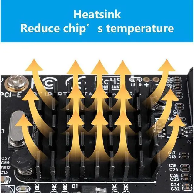 Alt view image 4 of 6 - SATA Card 4 Port with 4 SATA Cables, 6 Gbps SATA 3.0 Controller PCI Express Expression Card with Low Profile Bracket Support 4 SATA 3.0 Devices