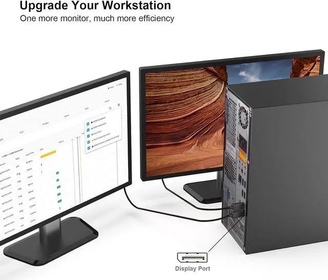 Alt view image 9 of 12 - DisplayPort to DisplayPort 6 Feet Cable [4K@60Hz 2K@144Hz], DP to DP Male to Male Cable Gold-Plated Cord Compatible for Lenovo, Dell, HP, ASUS and More