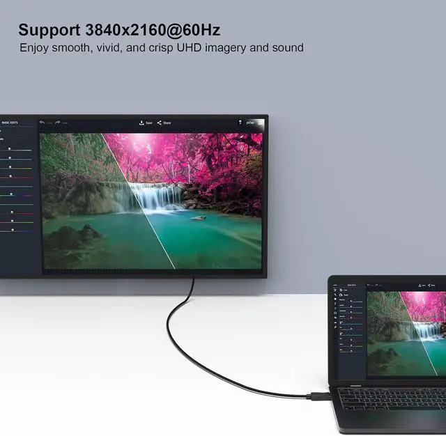Alt view image 12 of 12 - DisplayPort to DisplayPort 6 Feet Cable [4K@60Hz 2K@144Hz], DP to DP Male to Male Cable Gold-Plated Cord Compatible for Lenovo, Dell, HP, ASUS and More