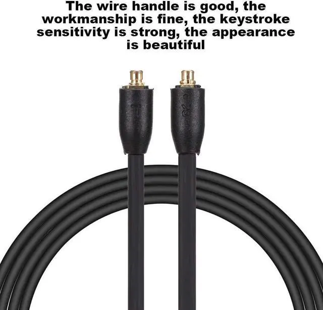 Alt view image 3 of 5 - SHURE EAC64 BKS MMCX Cable Headphone Cable, TPE Headphone Extension Cable with 3.5mm Plug for Shure se215 se425 se535 se846 ue900(Black Without mic)