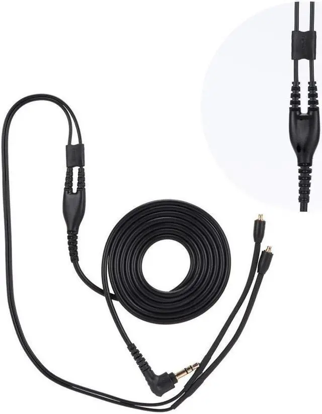 Alt view image 2 of 5 - SHURE EAC64 BKS MMCX Cable Headphone Cable, TPE Headphone Extension Cable with 3.5mm Plug for Shure se215 se425 se535 se846 ue900(Black Without mic)