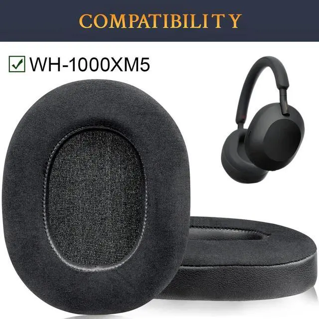 Alt view image 3 of 7 - Cooling-Gel Replacement Earpads for Sony WH-1000XM5 (WH1000XM5) Noise Canceling Headphones, Ear Pads Cushions with High-Density Noise Isolation Foam, Added Thickness - Black