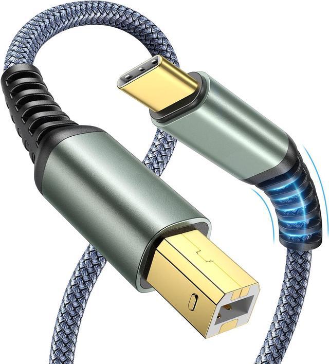 USB B to USB C 3 FT, USB C Printer Cable, Nylon USB B to C