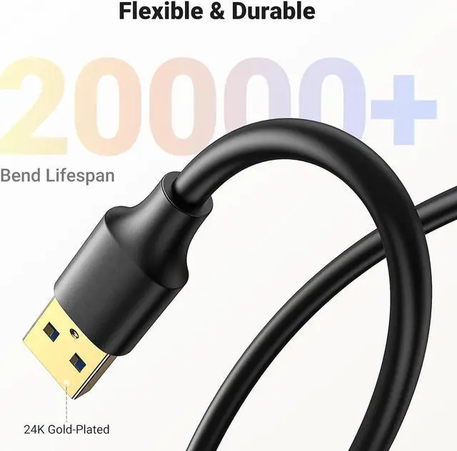 Alt view image 5 of 6 - USB Extension Cable 6FT,USB Extender,USB 3.0 Extension Cable, Male to Female Cord High Data Transfer Compatible with Webcam,USB Keyboard,Flash Drive,Hard Drive,Printer