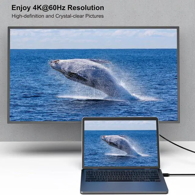 Alt view image 2 of 7 - Mini DisplayPort to DisplayPort 6 Feet Cable 4K@60Hz 2K@144Hz, Mini DP(Thunderbolt Compatible) to DP Cable (Male to Male) Gold-Plated Cord