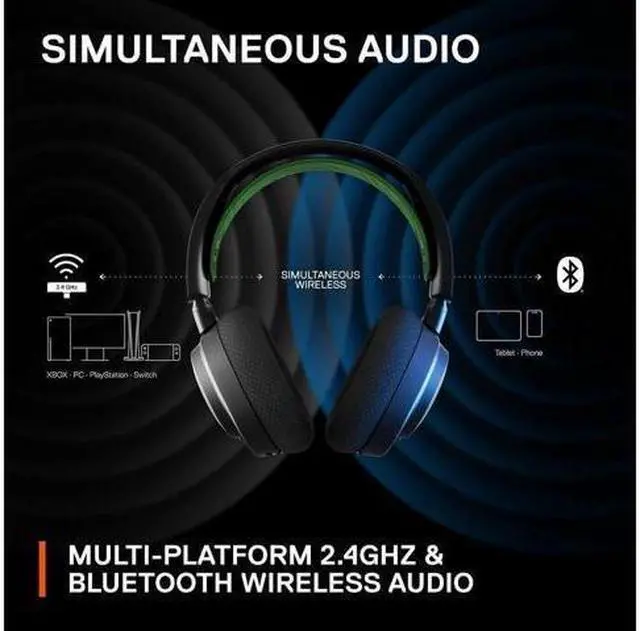 Alt view image 5 of 6 - New Arctis Nova 7X Multi-Platform Gaming & Mobile Headset  Nova Acoustic System  Simultaneous Wireless 2.4GHz + Bluetooth  38Hr Battery  USB-C  Xbox, PC, PS, Switch, Mobile