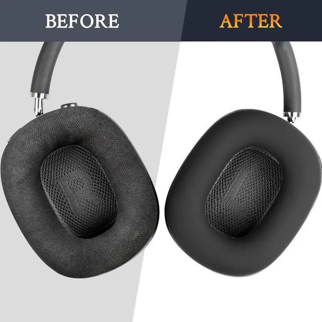 Alt view image 7 of 7 - Silicone Ear Pads Cover Protector for AirPods Max Headphones Cushions, Sweatproof, Easily Washable, Rugged Durability - Black