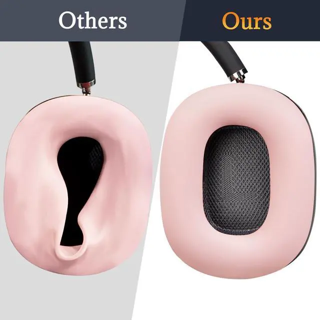 Alt view image 2 of 7 - Silicone Ear Pads Cover Protector for AirPods Max Headphones Cushions, Sweatproof, Easily Washable, Rugged Durability - Pink
