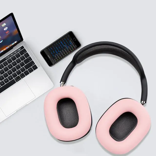 Alt view image 7 of 7 - Silicone Ear Pads Cover Protector for AirPods Max Headphones Cushions, Sweatproof, Easily Washable, Rugged Durability - Pink