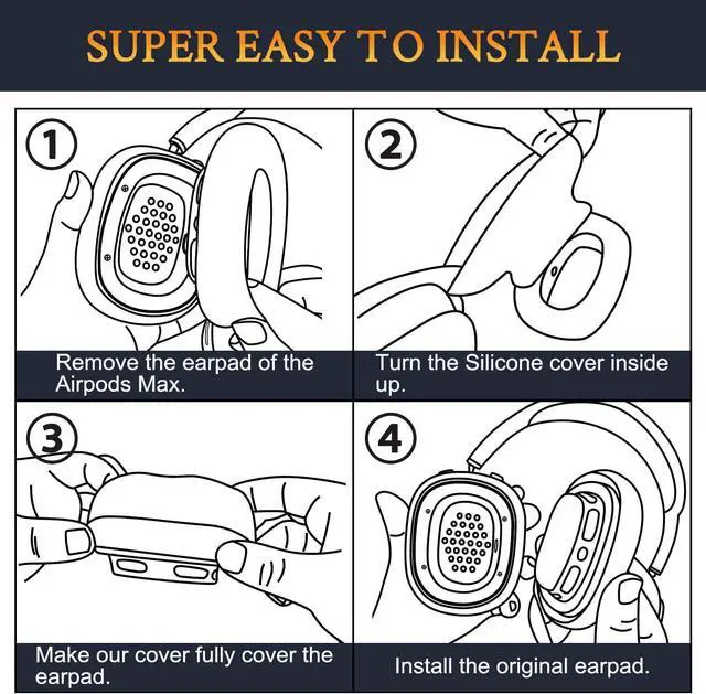 Alt view image 3 of 7 - Silicone Ear Pads Cover Protector for AirPods Max Headphones Cushions, Sweatproof, Easily Washable, Rugged Durability - Pink