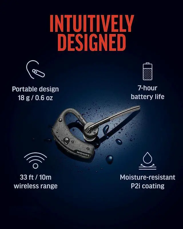 Alt view image 2 of 5 - Voyager Legends Wireless Bluetooth Headset - Noise-Canceling Mic - Voice Controls