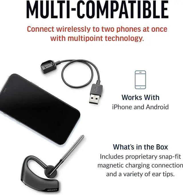 Alt view image 4 of 5 - Voyager Legends Wireless Bluetooth Headset - Noise-Canceling Mic - Voice Controls