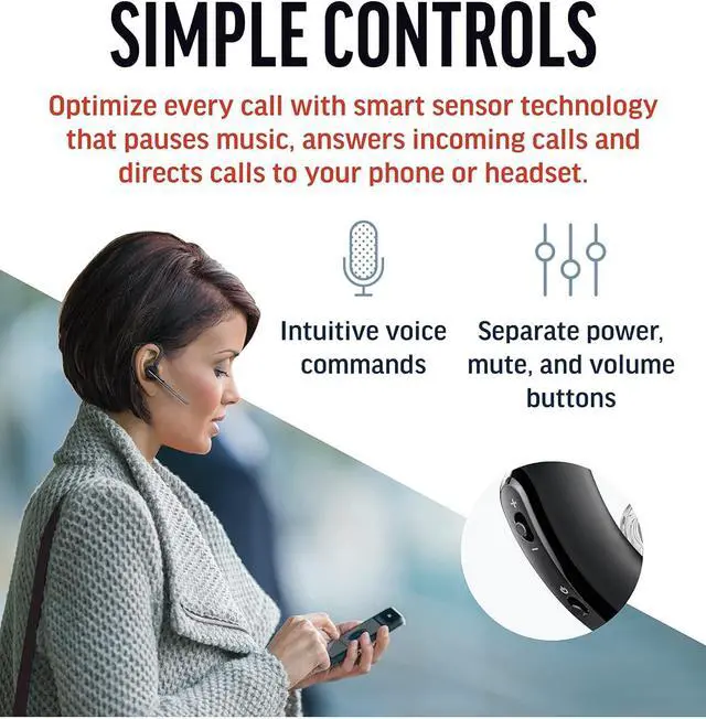Alt view image 5 of 5 - Voyager Legends Wireless Bluetooth Headset - Noise-Canceling Mic - Voice Controls